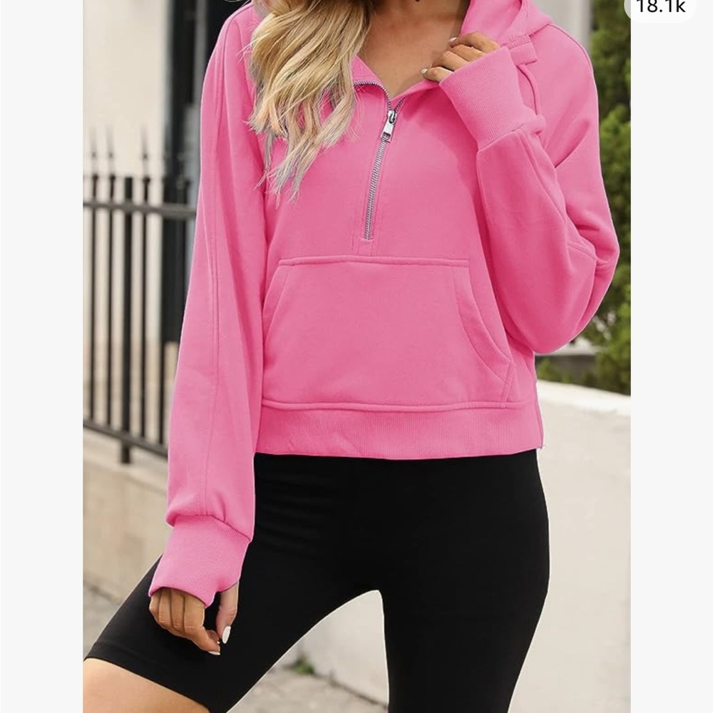 Women’s half zipper crop hoodies